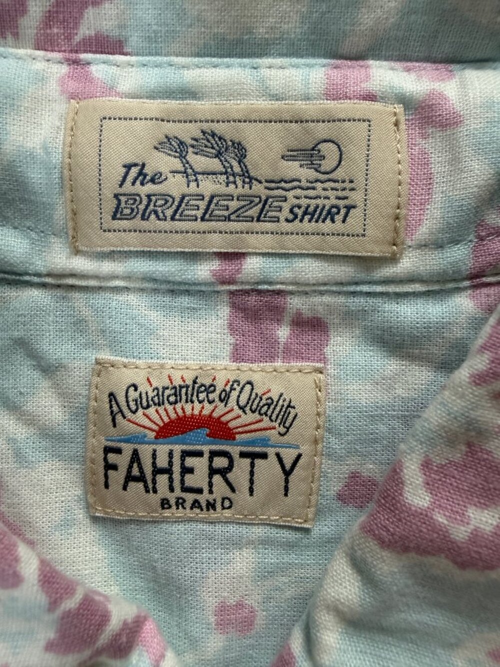 Faherty Men’s Short-Sleeve Breeze Shirt "Clear Waters Blossom" print- Sz. Med. - Picture 4 of 10